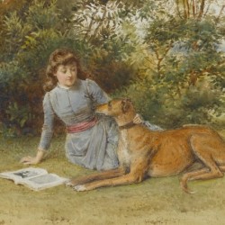 A girl with her dog